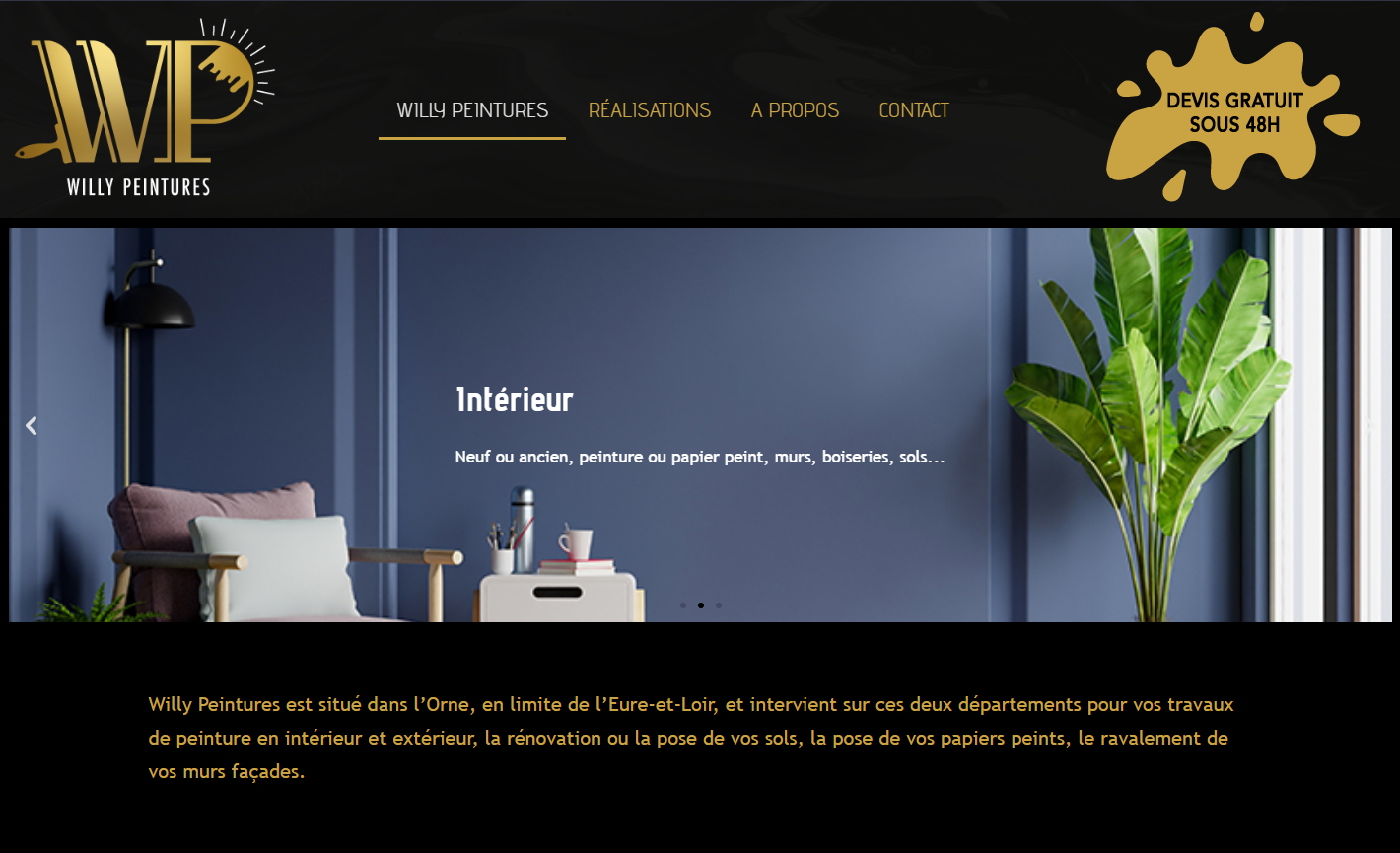 Création du site internet willy peintures